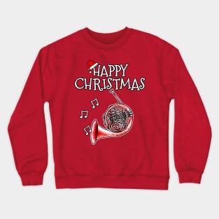 Christmas French Horn Brass Musician Santa Hat Xmas 2022 Crewneck Sweatshirt